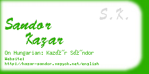 sandor kazar business card